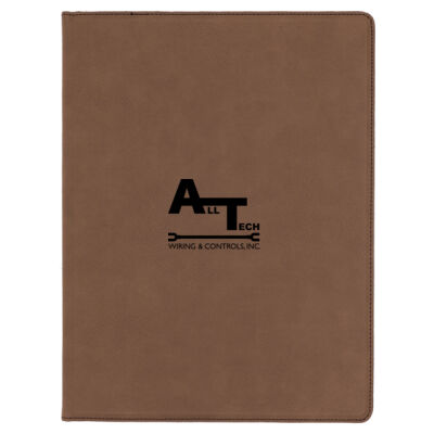 AllTech Wiring - Brown Laserable Leatherette Portfolio with Notepad Thumbnail