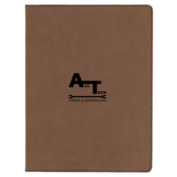 AllTech Wiring - Brown Laserable Leatherette Portfolio with Notepad Thumbnail